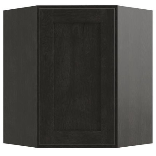 CNC CABINETRY 30" H Diagonal Corner Wall Cabinet, Luxor Smoky Grey