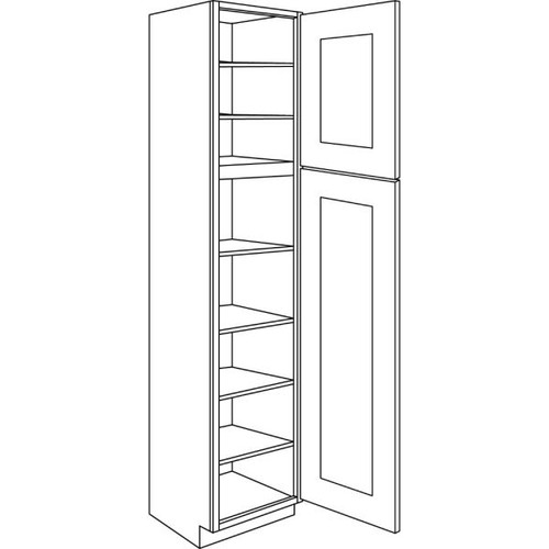 CNC CABINETRY 84" H Single Door Utility Cabinet (R), Country Oak