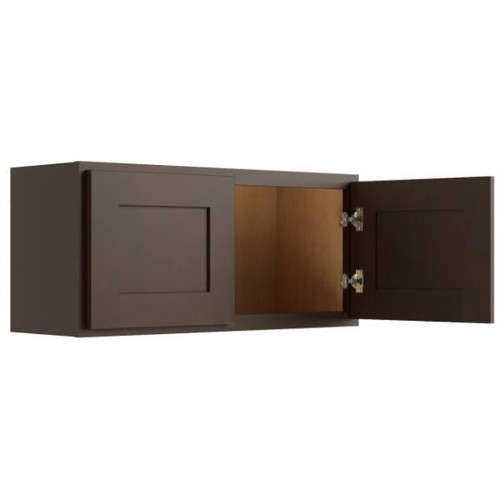 CNC CABINETRY 30" W X 15" H Wall Cabinet, Luxor Espresso