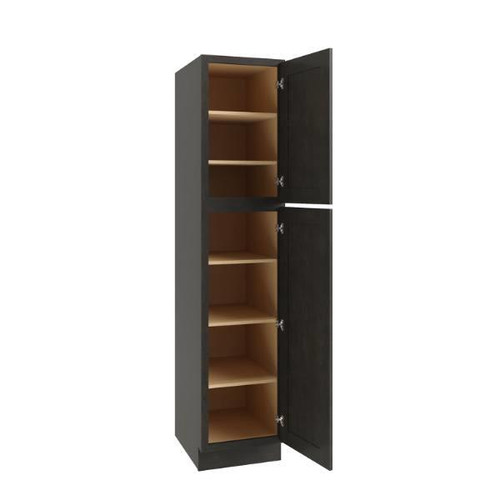 CNC CABINETRY 84" H Single Door Utility Cabinet R, Luxor Smoky Grey