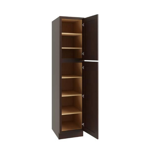 CNC CABINETRY 84" H Single Door Utility Cabinet (L), Luxor Espresso