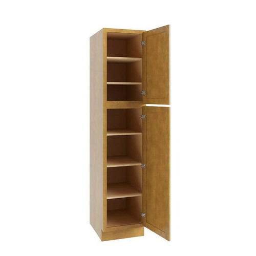 CNC CABINETRY 18 X 96 In. Country Oak Right Utility Cabinet (Light Honey)