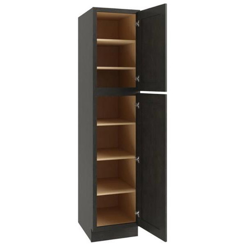 CNC CABINETRY 18 X 90 In. Luxor Left Utility Cabinet (Smoky Grey)