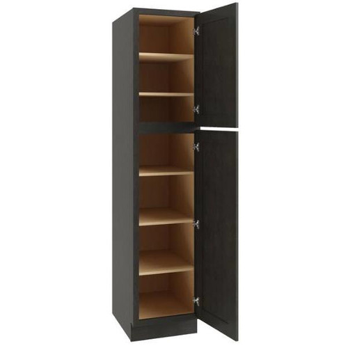 CNC CABINETRY 18 X 96 In. Luxor Left Utility Cabinet (Smoky Grey)