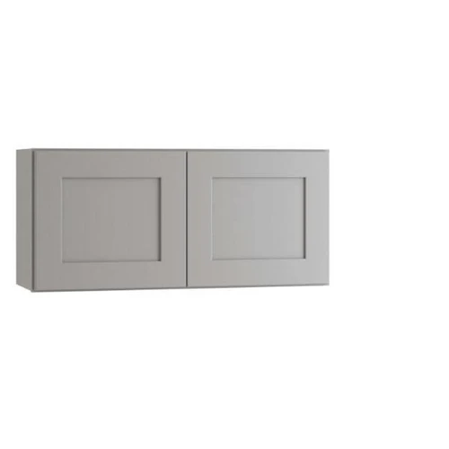 Express Shaker 30 In W X 12 In D X 12 In H Assembled Plywood Wall Bridge Kitchen Cabinet In Veiled Gray With Soft Close