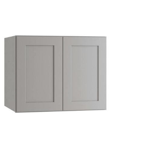 Express Shaker 36 In W X 24 In D X 24 In H Assembled Plywood Wall Bridge Kitchen Cabinet In Veiled Gray With Soft Close