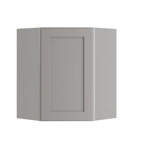Express Shaker 20 In W X 12 In D X 30 In H Assembled Plywood Corner Diagonal Kitchen Cabinet In Veiled Gray Left