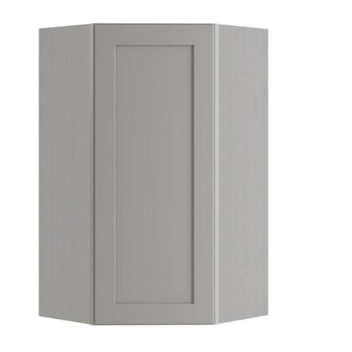 Express Shaker 20 In W X 12 In D X 36 In H Assembled Plywood Corner Diagonal Kitchen Cabinet In Veiled Gray Left