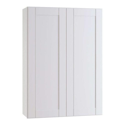 Express Shaker 33 In W X 12 In D X 15 In H Assembled Plywood Wall Bridge Kitchen Cabinet In Vesper White With Soft Close