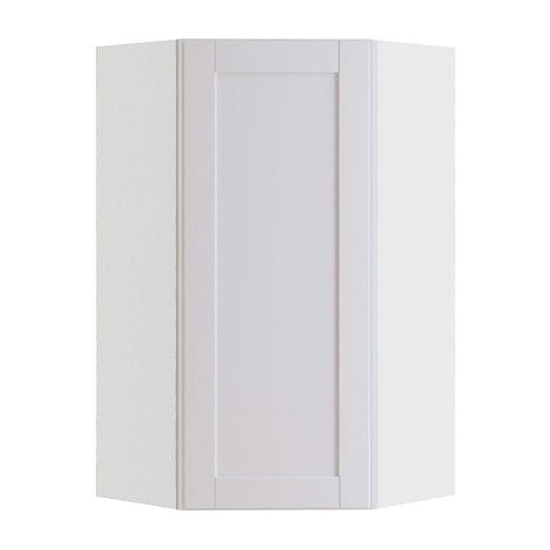 Express Shaker 20 In W X 12 In D X 42 In H Assembled Plywood Corner Diagonal Kitchen Cabinet In Vesper White Left