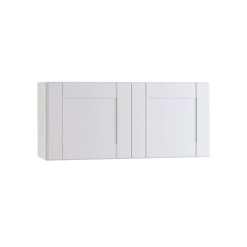 Express Shaker Vesper White Plywood Assembled Wall Kitchen Cabinet With  30 In. W X 15 In. H X 12 In. D With Soft Close