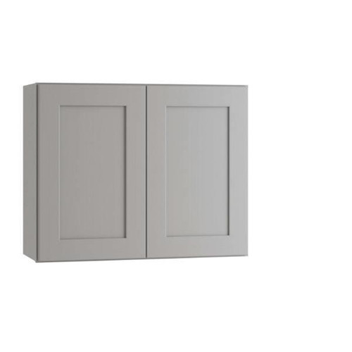 Express Shaker 30 In W X 12 In D X 18 In H Assembled Plywood Wall Bridge Kitchen Cabinet In Veiled Gray With Soft Close