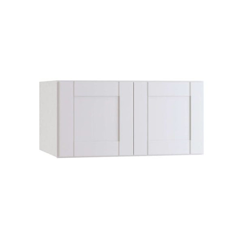 Express Shaker 36 In W X 24 In D X 12 In H Assembled Plywood Wall Bridge Kitchen Cabinet In Vesper White With Soft Close