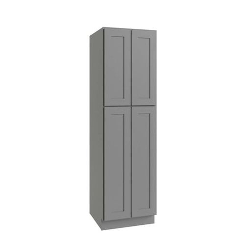 CNC CABINETRY Luxor Utility Cabinet, 24"W X 96"H X 24"D, Shaker Misty Grey