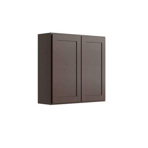 CNC CABINETRY Luxor 2-Door Wall Cabinet, 39"W X 30"H X 12"D, Shaker Espresso
