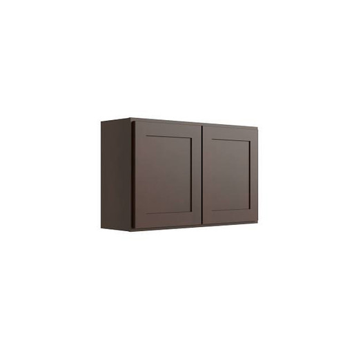 CNC CABINETRY Luxor 2-Door Wall Cabinet, 36"W X 24"H X 24"D, Shaker Espresso