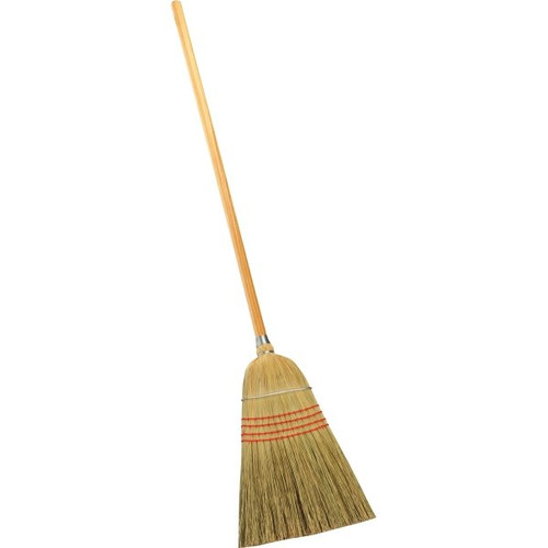 Maintenance Warehouse Corn Broom W/ Wooden Handle (2-Pack)