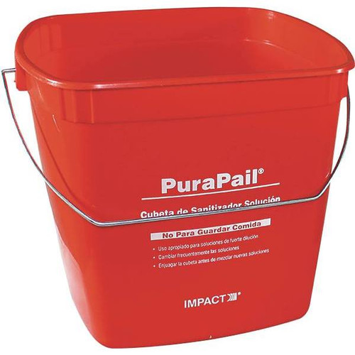 Impact Products Purapail Square Plastic Utility Pail, 1.5 Gal., Red