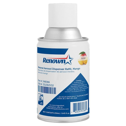 Renown Fusion Automatic Air Freshener 30-Day Aerosol Refill, Mango Scent, Case Of 12