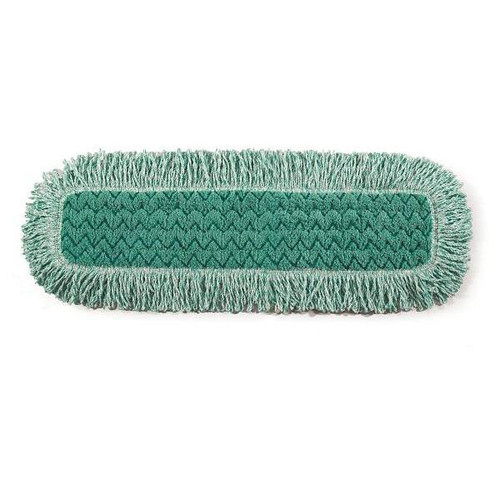 Rubbermaid Commercial HYGEN Microfiber Dust Mop Head W/ Fringe, 24 In., Green