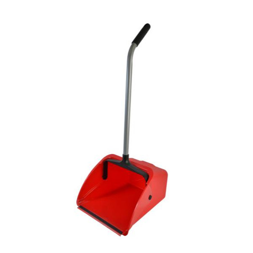 Janico Jumbo Upright Lobby Dust Pan Ergonomic Handle, Red