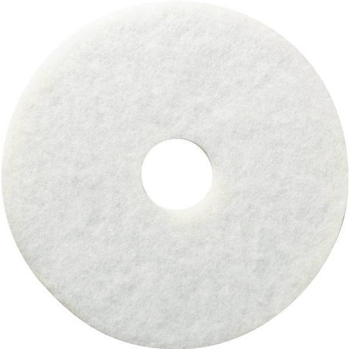 Renown Polishing Floor Pad, 12", White, Case Of 5