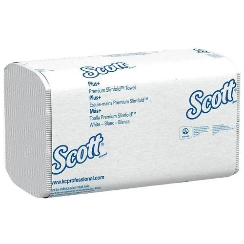 Scott White Slimfold Hand Towels With Fast-Drying Absorbency Pockets, Case Of 24