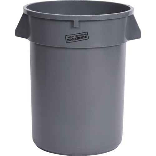 Maintenance Warehouse 32 Gallon Round Waste Receptacle W/ Handle (Gray)