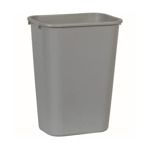 Rubbermaid Commercial 10.25 Gal. Deskside Rectangular Trash Can, Large, Gray