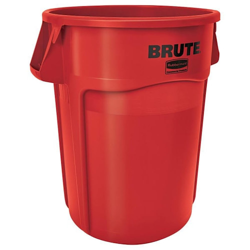 Rubbermaid Commercial BRUTE 44 Gal. Round Trash Can, Vented, Red