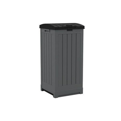 Suncast Commercial Trash Hideaway Refuse Container, Peppercorn