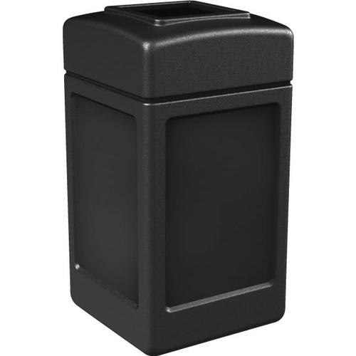 Commercial Zone Products Polytec 42 Gallon Square Waste Container, Black