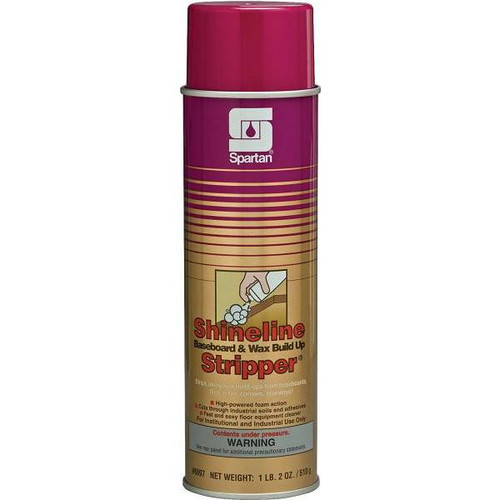 Spartan Shineline Baseboard/Wax Build-Up Stripper, Lemon Scent, 18oz Aerosol Can, Case Of 12