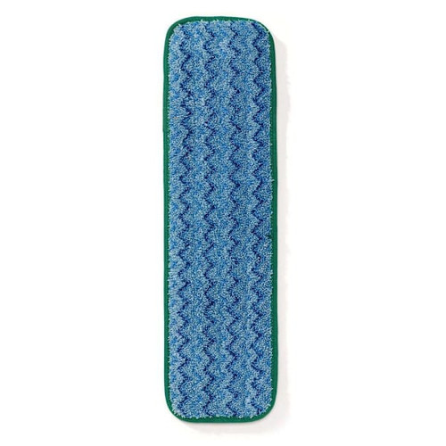 Rubbermaid Commercial HYGEN 18 In. Microfiber Flat Wet Mop Pad, Green Edge