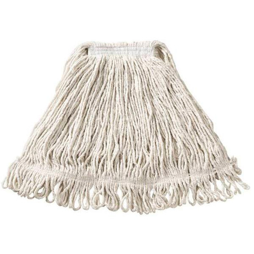 Rubbermaid Commercial Super Stitch 20 Oz. Cotton Wet Mop Head, Looped-End, 1 In. Headband, White