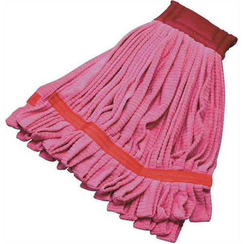 Renown Microfiber Tube Mop Head With Canvas Headband, Medium, Red