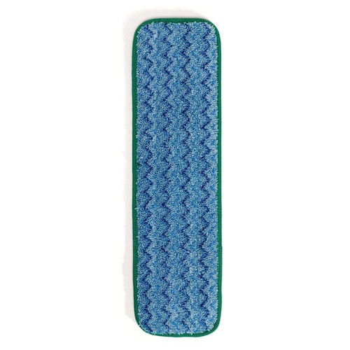 Rubbermaid Commercial HYGEN 18 In. Microfiber Flat Wet Mop Pad, Green Edge, 12-Pack