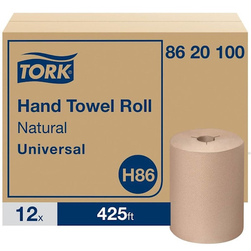 Tork Paper Hand Towel Roll For Mini Dispensers, Universal, Natural, H86 (12 Rolls X 425 Ft)