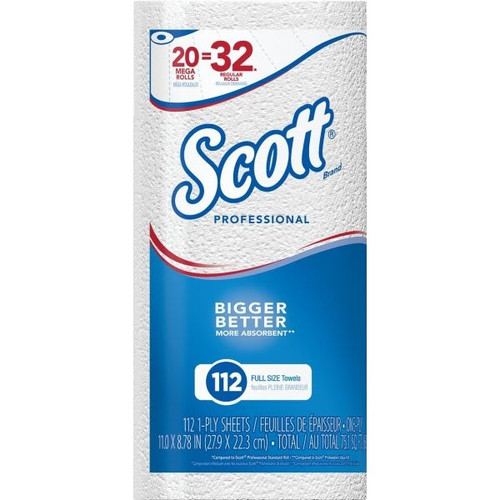 Scott Mega Roll Kitchen Paper Towels With Absorbency Pockets (20 Rolls-Case)