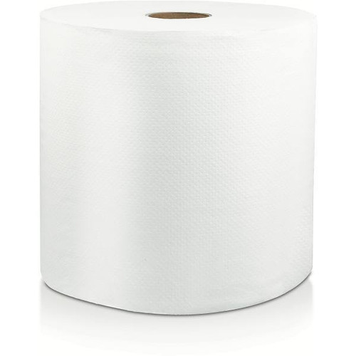 Premium 1-Ply Hardwound Paper Towels 800 Ft. Roll (White) , Case Of 6