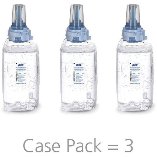 PURELL 1200 mL Advanced Hand Sanitizer Gel Refill For Adx-12 Push-Style Dispenser, Fragrance Free, Case Of 3
