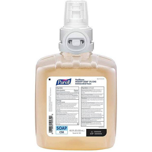 Purell Healthcare Healthy Soap 2.0% Chg Refill 1200ml, Fragrance Free, Case Of 2