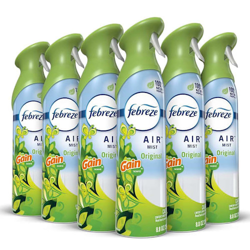 Febreze Air Freshener Spray, Gain Original Scent Air, 8.8 Oz, Case Of 6