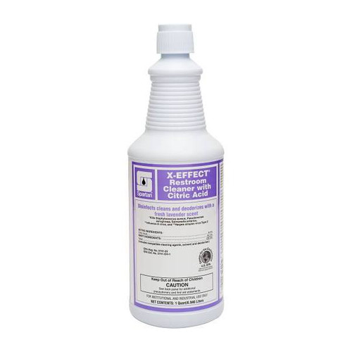 Spartan X-Effect Restroom Cleaner With Citric Acid, Lavender, 1 Qt, Case Of 12
