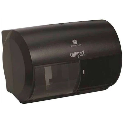 COMPACT Side-By-Side Double Roll Toilet Paper Dispenser, Black