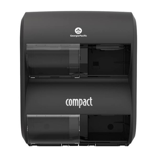 Compact 4-Roll Quad Plus Coreless High-Capacity Toilet Paper Dispenser, Black