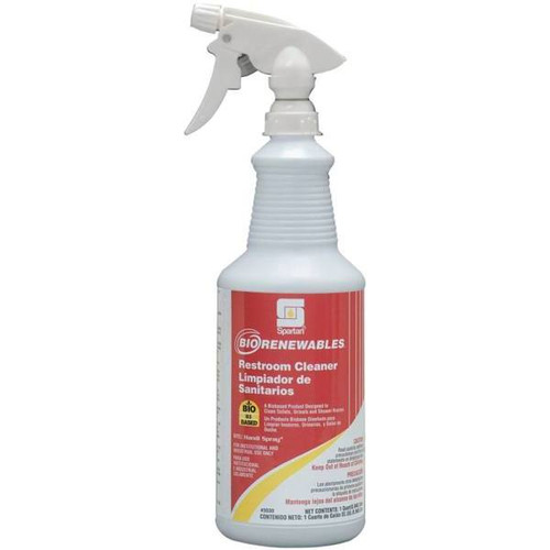 Spartan Biorenewables Restroom Cleaner, Citrus Scent, 1 Qt, Case Of 12