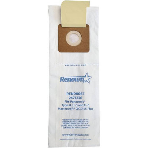 Renown Panasonic U Vacuum Bag Package Of 3
