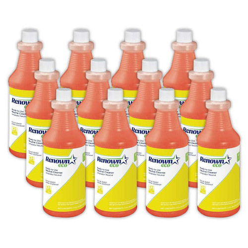Renown Eco Ready-To-Use Neutral Multi-Purpose Cleaner, Ecologo Certified, Fruity Scent, 32 Fl Oz, Case Of 12