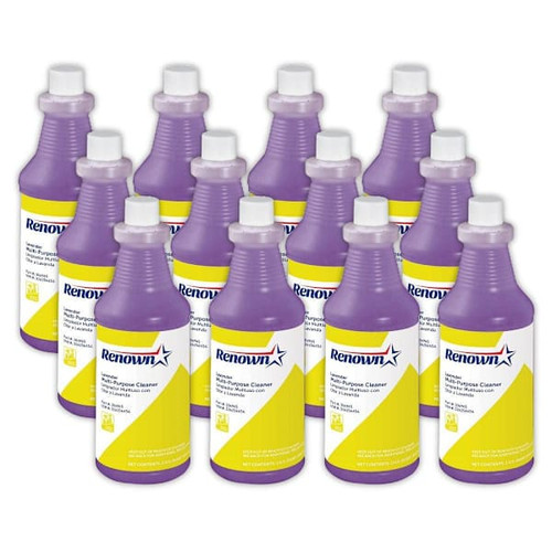 Renown Lavender Scented Concentrated Multi-Purpose Cleaner, 32 Fl Oz, Case Of 12